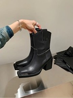Bottes longues de style vintage pour femmes Collection de bottes longues de créateur de luxe Bottes longues en cuir véritable respirant pour l'été