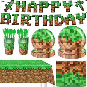 Nouveauté pour les fournitures de fête d'<span class=keywords><strong>anniversaire</strong></span>, décoration de fête, accessoires de mise en scène, assiettes en papier, gobelets en papier, nappe, serviettes en papier - Product Image 2