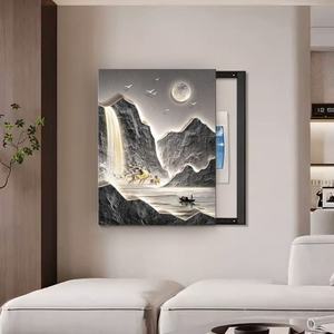 Peinture murale abstraite moderne en porcelaine cristalline de haute qualité, concept Montagne Lune personnalisé, pour la décoration de la maison et du bureau - Product Image 6
