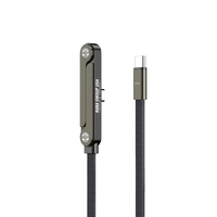 Nuevo Cable de Carga Rápida de 240W 2026 con Soporte para Teléfono Integrado, Cable de Carga USB Trenzado Resistente para Juegos, Oficina y Viajes