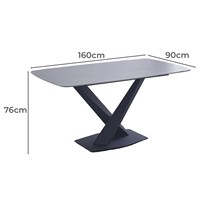 Table de salle à manger rectangulaire de luxe en acier de bonne qualité Table de salle à manger moderne en pierre frittée pour salle à manger