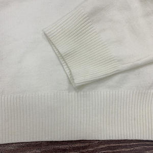 Ultima <span class=keywords><strong>maglia</strong></span> <span class=keywords><strong>oversize</strong></span> in cotone 100% bianco maglione da donna con Logo ricamato personalizzato maglione girocollo invernale - Product Image 4