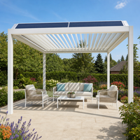 Pergola en aluminium à énergie solaire Jiake avec toit à lames motorisées pour jardin, patio, CE SGS OEM, vente en gros, usine
