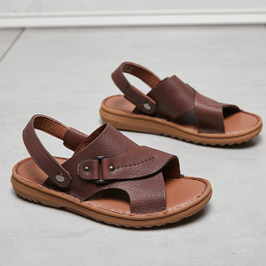 Sandalias de Cuero Vacuno Suave para Hombre, Cosidas a Mano, Verano 2026, Cómodas, 2 en 1, Punta Abierta, Resistentes al Desgaste, Antideslizantes - Product Image 3