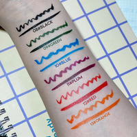 Stylo Eyeliner liquide à pointe feutre arc-en-ciel végétalien de marque privée à séchage rapide étanche pour les yeux sourcils emballage de boîte d'ingrédients minéraux
