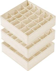Tiroir Diviseur Tissu Pliable Armoire Placard Boîtes Sous-Vêtements Cravates 16 + 24 + 24 Cellules Chaussettes Sous-Vêtements Organisateur Diviseurs Rangement - Product Image 1