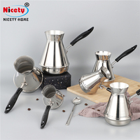 Pot à café turc en acier inoxydable, pot à sauce à la crème, pot à café turc, poignée durable, outils à café et à thé, normal