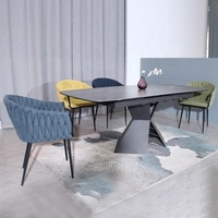 Ensemble de table à manger en céramique de luxe de première qualité pierre frittée ronde d'extension nordique moderne pour la maison ou l'hôtel/atelier