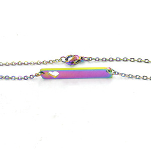 Chaîne en acier inoxydable poli, collier avec pendentif en forme de cœur ajouré blanc, petite amie, bricolage personnalisé, 35x6mm, 18 pouces, 30 pièces - Product Image 4