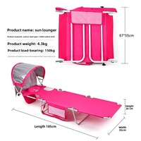 Chaise longue de plage pliable en tissu Oxford, multifonctionnelle, pour l'extérieur, chaise inclinable, lit de repos pour la pause déjeuner