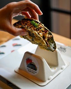 Nuevo y Moderno Porta Tacos de Caña de Azúcar, Caja de Papel Ecológica Compostable para Alimentos, Bandeja Biodegradable para Llevar - Product Image 1