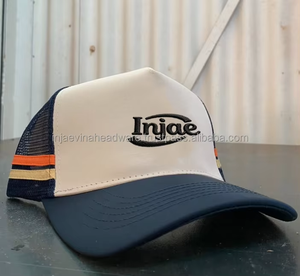 Small MOQ Orders Deep Crown 2 Side Stripes Trucker Hats Mesh Trucker Cap Australia Country 5 Panel a <b>Frame</b> Country Trucker Caps - Product Image 2