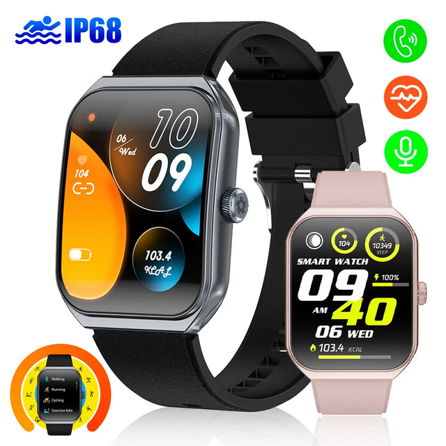 N15 Amoled Curved Screen HD Smart Watch Bluetooth Calling Health Monitoring IP68 Waterproof Multi Sport Smartwatch for Men Women