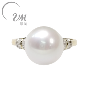 UM Jewelry <b>18K</b> Solid <b>Gold</b> <b>Ring</b> Wholesale Freshwater Pearl Diamond Unisex/<b>Men</b>/Women Anniversary Daily Wedding Party Gift NGTC - Product Image 1