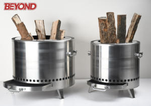 فرن حطب فحم محمول خارجي من الفولاذ المقاوم للصدأ مخصص ، موقد مخيم بلا دخان للطبخ في الحدائق والأماكن الخارجية - Product Image 6