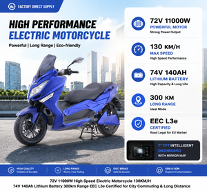 สกู๊ตเตอร์ความเร็วสูง 11000 วัตต์ 130 กม./ชม. แบตเตอรี่ลิเธียม 74V 140Ah ระยะทาง 300 กม. ได้รับการรับรองมาตรฐาน EEC L3e พร้อมหน้าจอแสดงผลอัจฉริยะ กำลังไฟ 72V 11000 วัตต์ - Product Image 1