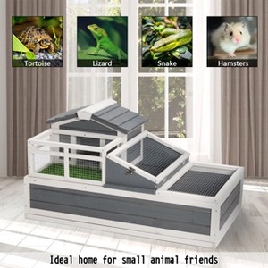 [Noi pronto Stock] Habitat della casa di tartaruga di 3 stanze con balcone in erba e <span class=keywords><strong>2</strong></span> piani interno/esterno grande gabbia per rettili