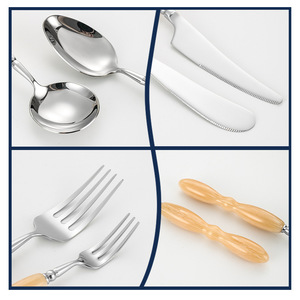 French 304 Stainless Steel Cutlery <b>Set</b> 12 Pieces Polished Blade Solid Color <b>Knife</b> Fork Spoon <b>Set</b> For Adult - Product Image 4