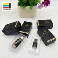 Boîte en carton rigide noire et or pour flacon en verre de 3 ml, 1 paquet, avec insert en plastique