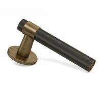 Poignée de porte à levier en laiton bronze foncé, symétrique, pour entrée d'appartement, chambre d'hôtel, avec mécanismes de verrouillage et barres de traction
