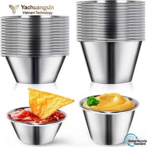 Stainless Steel Condiment Bowls Stackable <b>Metal</b> Serving Dishes for Ketchup Mustard Party Food Service Minimalist Design - Product Image 5