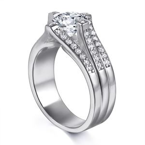Anillo de Compromiso Romántico de Plata de Ley 925 con Circonita Blanca Grande Chapado en Rodio para Mujer, Marca Sun Star Luxury - Product Image 4