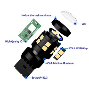 Signal lumineux inversé 6000k 15 smd 3030 puces canbus puissant sans hyper flash 7443 3156 3157 W21W T20 W21W/5W T20 drl turn 1157 - Product Image 3