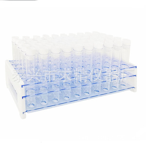 Seeking Excellence Test <b>Tubes</b> 16mm Outer Diameter With White Push Caps 50 Pcs In Holder For Lab Use - Product Image 1