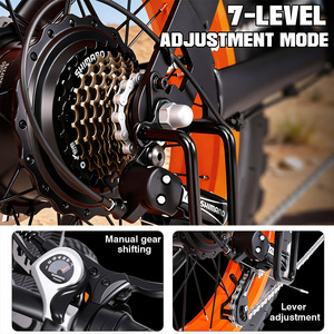 Offroad-Elektrofahrrad mit Fettreifen, 20x4.0, 749W, 55 Meilen Reichweite, für Erwachsene, Elektro-Dirtbike für Bergwege und Sand, US-Lagerbestand verfügbar - Product Image 6