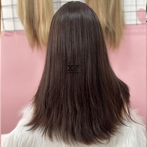 Pelucas médicas <span class=keywords><strong>de</strong></span> cabello humano virgen 100% atadas a mano completas <span class=keywords><strong>de</strong></span> aspecto Natural, pelucas <span class=keywords><strong>de</strong></span> cáncer con gorro cómodo - Product Image 4