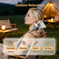 Masseur de cou et d'épaules à pétrissage profond Shiatsu chauffant sans fil avec télécommande USB rechargeable mains libres