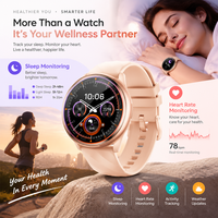 Für KT77 Stylische Smartwatch AMOLED-Display Schlaftracker Herzfrequenz-Kalorien-Tracking IPX8 Wasserdicht Wecker
