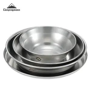 Vendita calda in acciaio inox 304 ciotola piatto piatto campeggio pentole Set giappone corea stile barbecue piatto all'aperto 8 pezzi con Set di piatti