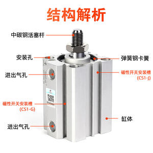 Cylindre pneumatique miniature Xingchen SDA32/16/20/12/25/40-10X15*50X35BX75, catégorie de produits miniatures - Product Image 4