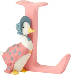 Letra L Jemima Puddle Duck Mini estatuilla de resina artesanal para decoración del hogar