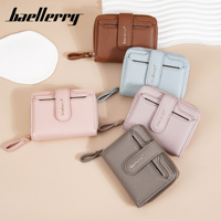 BAELLERY dompet Korea untuk wanita, dompet mewah kulit Pu dompet koin untuk wanita