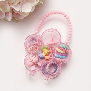 Set de Accesorios para el Cabello de Niñas: Lazos, Pinzas, Anillos, Gomas Elásticas con Diseño de Arcoíris y Flores - Product Image 6