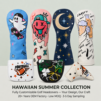 Housse de tête de club de golf personnalisée pour Driver, Fairway, Hybride, Putter – Collection Hawaïenne d'été – Housses de tête de golf fantaisie