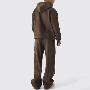 KIingSen - Conjunto de Sudadera con Capucha y Pantalones Deportivos para Hombre, con Logotipo en Relieve, de Felpa Suave, Poliéster/Algodón, Transpirable para Invierno - Product Image 4