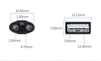 Prise USB à C7 8 en forme de queue 12V 2A Rasoir Câble de charge d'alimentation pour la charge d'instrument de beauté d'hydratation