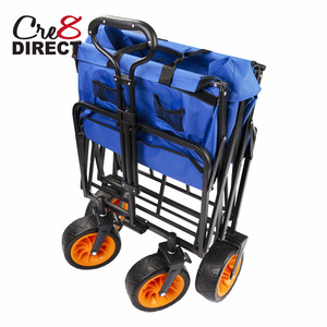 Portable 4 roues en acier tissu panier de rangement pliable Camping <span class=keywords><strong>Wagon</strong></span> chariot pour jardin plage Shopping rouleau conteneur Structure - Product Image 3