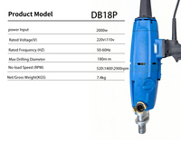 Appareil portable léger DB18P 180mm avec circuit intégré pour une utilisation sèche et humide