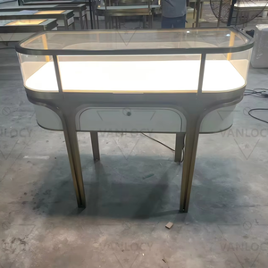 ODM Tùy Chỉnh Bán Lẻ Sang Trọng LED Arc Glass Trang Sức Showcase Cửa Hàng Đồ Trang Sức Cửa Hàng Thiết Kế Nội Thất Đồng Hồ Vàng Kim Loại Hiển Thị Tủ - Product Image 2