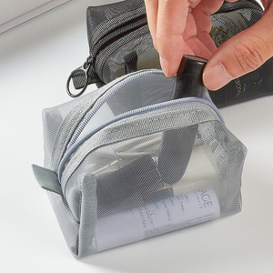 กระเป๋าจัดระเบียบเครื่องสำอางทำจากไนลอนสีใสขนาดเล็กเป็นมิตรกับสิ่งแวดล้อมกุญแจลิปสติกแบบพกพาบัตรเครดิตอุปกรณ์จัดเก็บเครื่องสำอาง - Product Image 2