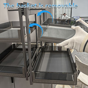 Vbosr Angolo Magico con Chiusura Morbida, Moderno Armadio <span class=keywords><strong>Dispensa</strong></span> in Alluminio, Cestello Estraibile Idraulico per Mobili da Cucina Modulari - Product Image 4