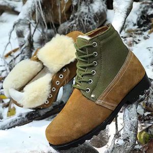 Botas de Nieve para Hombre, Invierno, Forro Polar, Cuero, Cálidas, Resistentes, para Uso en Exteriores - Product Image 1