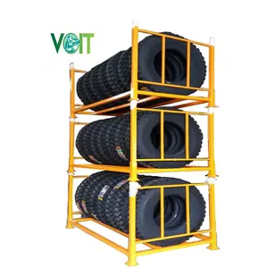 China Factory Custom Powder Coated Transport Stacking Steel Truck Tyre Tire Racking