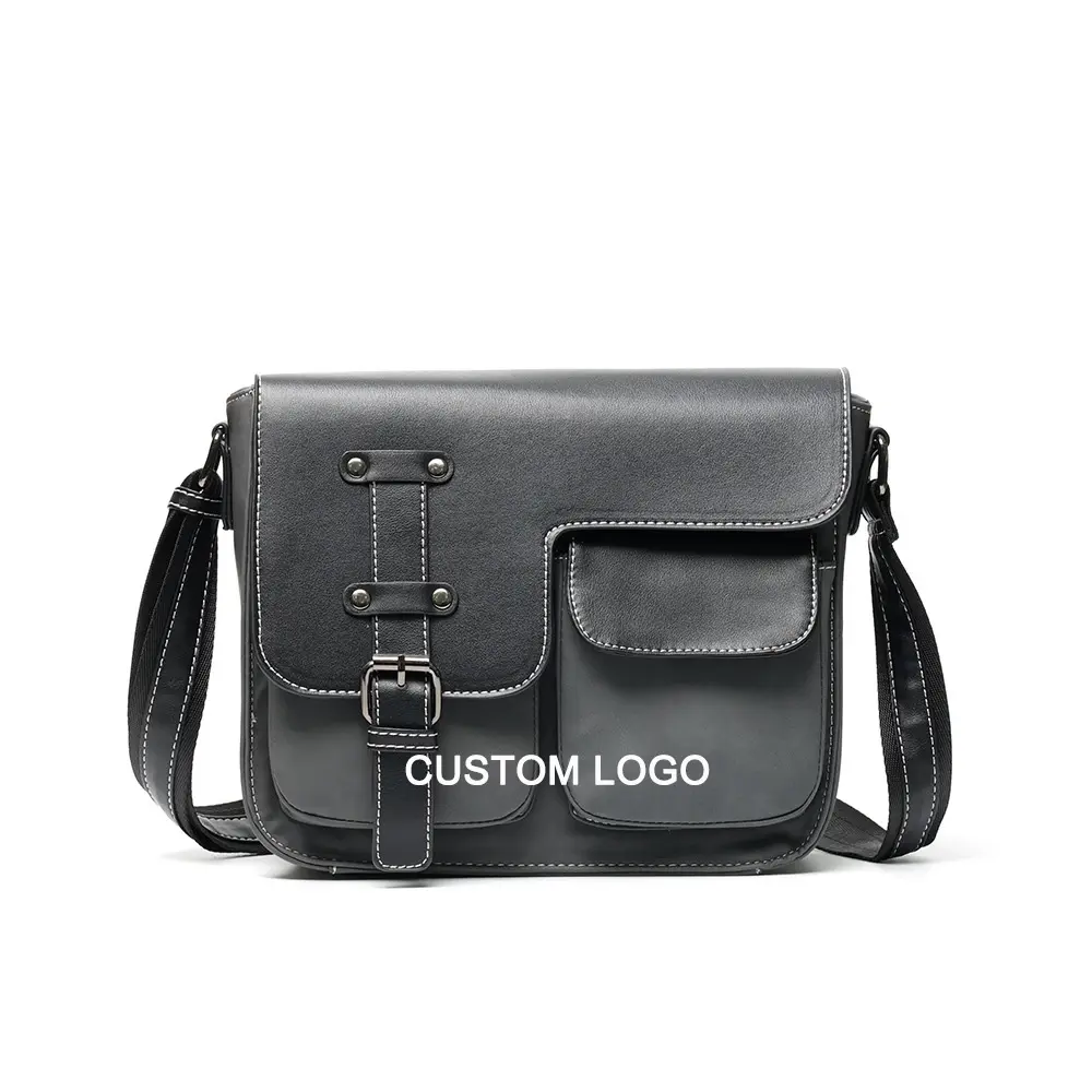 New Leather Shoulder Bag Men Small Messenger Bag Casual Retro Crossbody Bag Customize