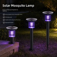 Lampe anti-moustiques LED solaire étanche en acier inoxydable, répulsif électrique anti-insectes volants pour extérieur, IP65
