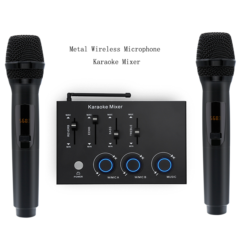 16 каналов беспроводной микрофон караоке микшер система 2 беспроводных Mics HD ARC Optical(Toslink) AUX поддержка ТВ ПК Soundbar приемник